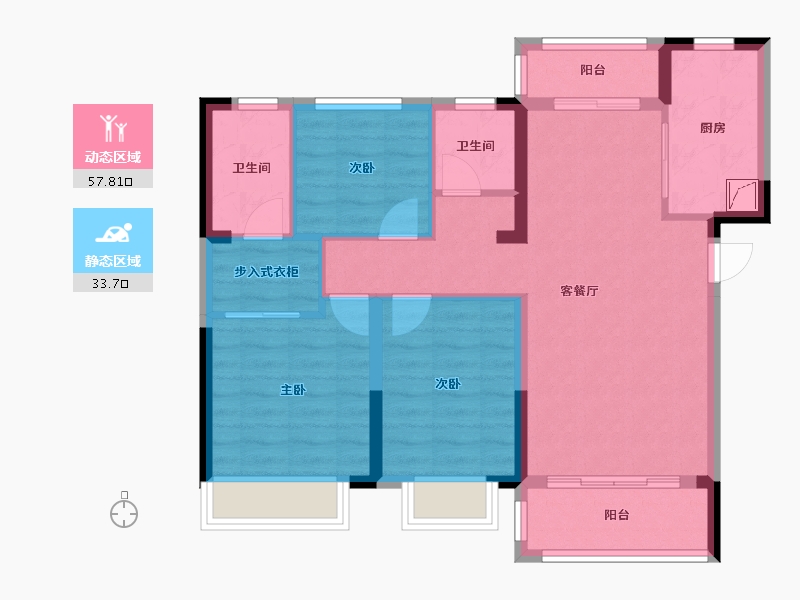 湖北省-武汉市-联投梧桐郡悦园-81.20-户型库-动静分区