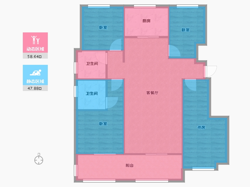 安徽省-合肥市-世茂云锦-98.83-户型库-动静分区