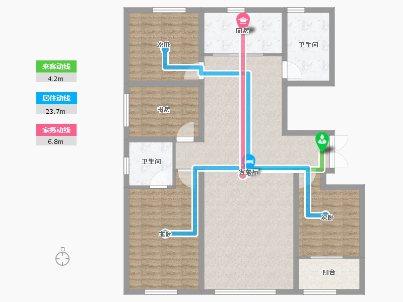 山东省-潍坊市-金庆公馆-123.40-户型库-动静线