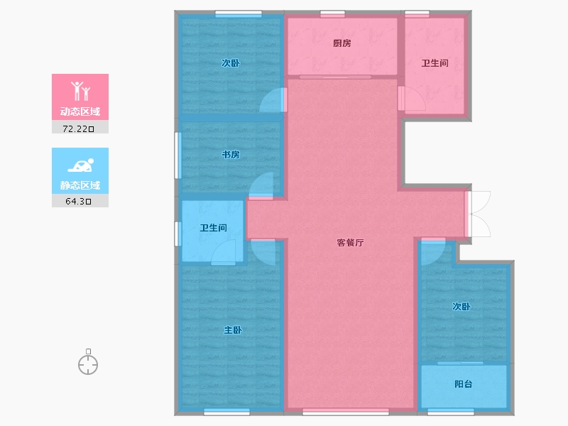 山东省-潍坊市-金庆公馆-123.40-户型库-动静分区