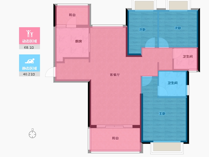 贵州省-贵阳市-恒大金阳新世界-97.60-户型库-动静分区