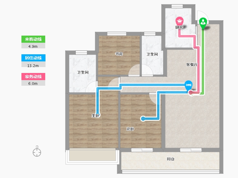 浙江省-温州市-美的旭辉城-81.60-户型库-动静线