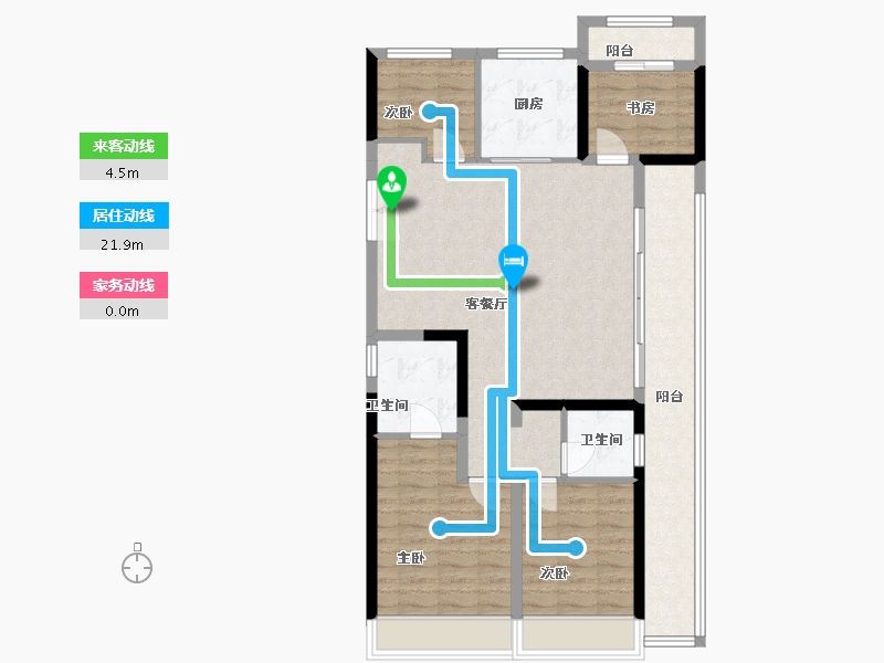 浙江省-温州市-美的君兰锦绣-98.40-户型库-动静线