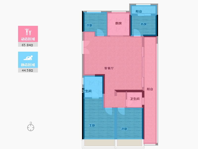 浙江省-温州市-美的君兰锦绣-98.40-户型库-动静分区