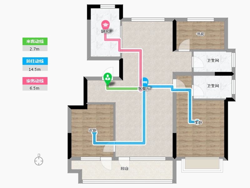 山东省-烟台市-中瑞鼎峰云山度-101.15-户型库-动静线