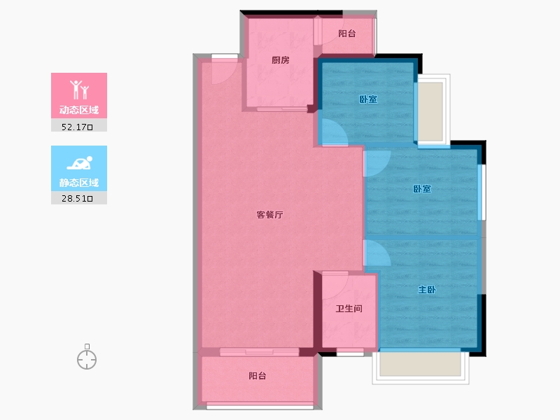 广东省-东莞市-碧海云天·海岸城-72.78-户型库-动静分区