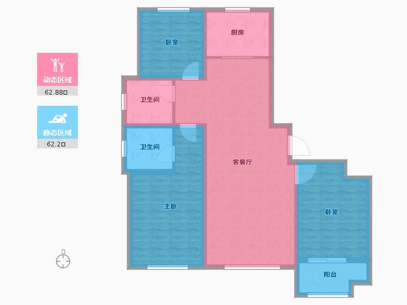 山东省-潍坊市-中冶潍坊公馆-112.80-户型库-动静分区