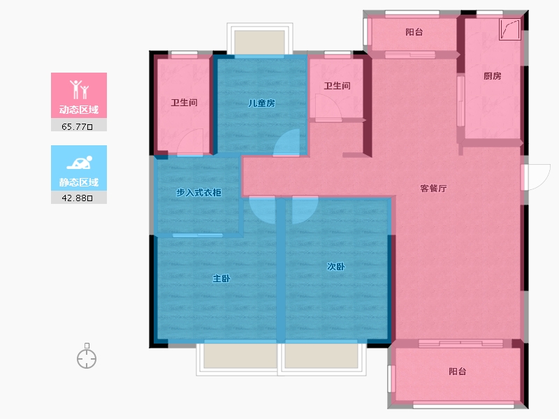 湖北省-武汉市-联投光谷瑞园-96.46-户型库-动静分区