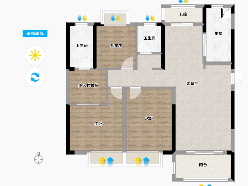 湖北省-武汉市-联投光谷瑞园-96.46-户型库-采光通风