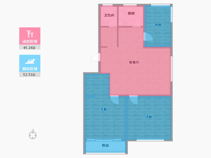 山东省-烟台市-乡村记忆山水园-88.17-户型库-动静分区