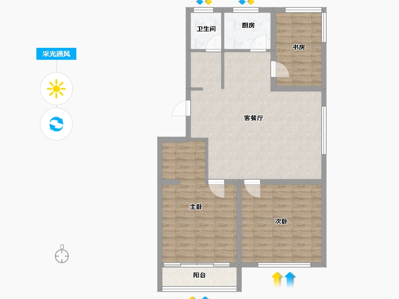 山东省-烟台市-乡村记忆山水园-88.17-户型库-采光通风