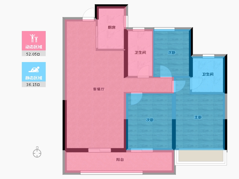 浙江省-温州市-旭辉瓯江城-78.40-户型库-动静分区