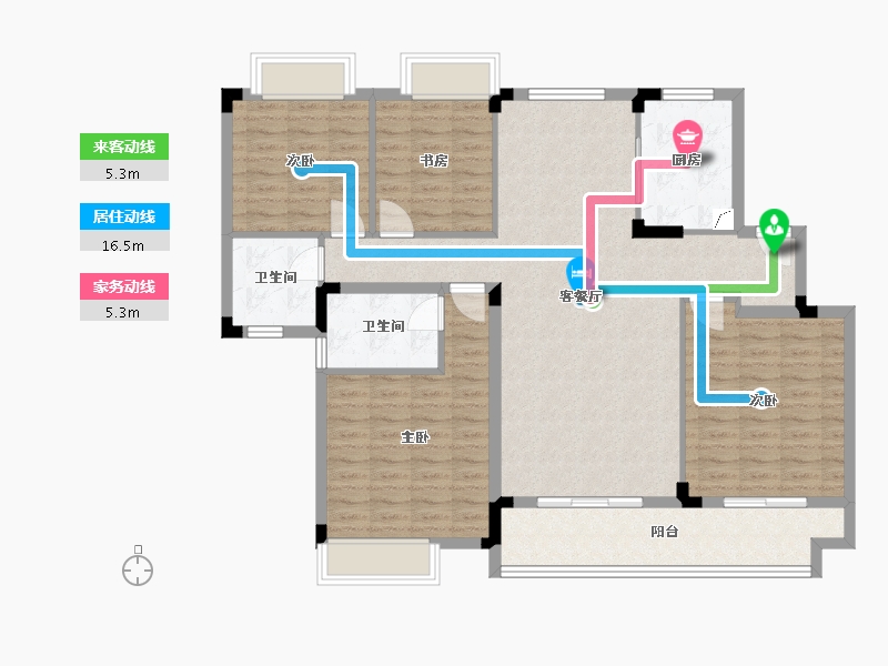 湖北省-武汉市-滨湖小区-121.00-户型库-动静线