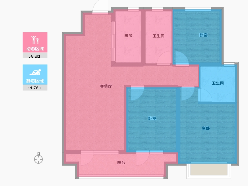 山东省-潍坊市-桃源金茂悦-92.00-户型库-动静分区