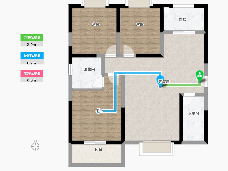 陕西省-西安市-观园壹号-92.55-户型库-动静线