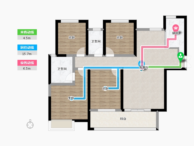 陕西省-西安市-启迪·大院儿-102.23-户型库-动静线