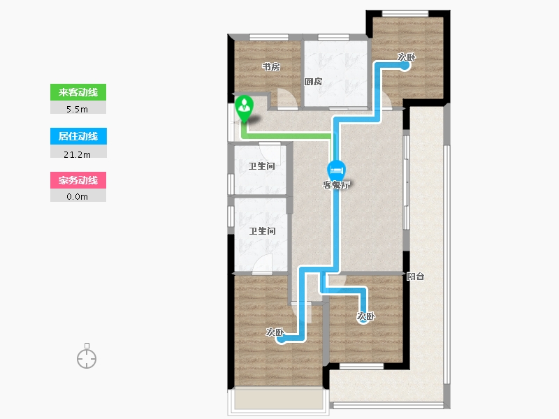 浙江省-温州市-美的君兰锦绣-95.29-户型库-动静线