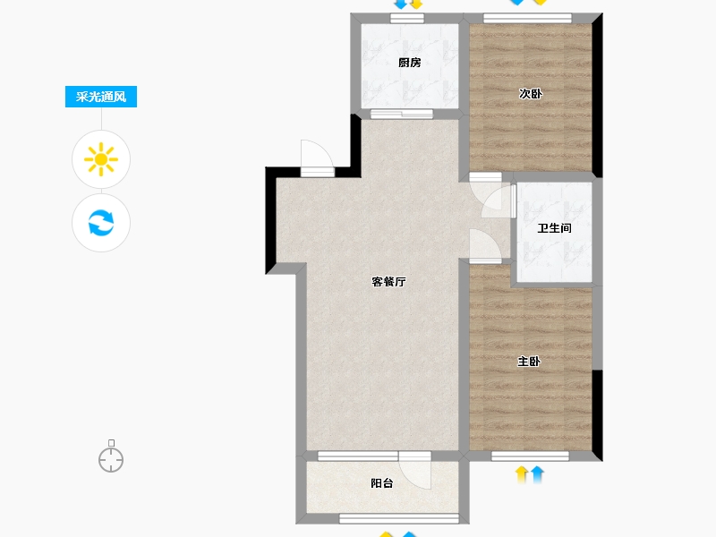 辽宁省-丹东市-利和学府花园-74.00-户型库-采光通风