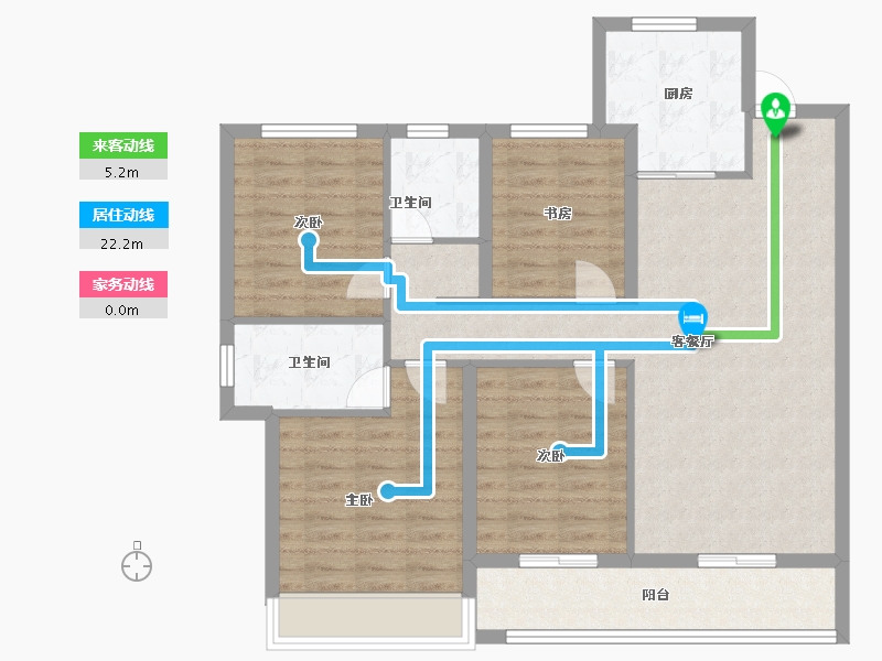 浙江省-温州市-美的旭辉城-100.01-户型库-动静线