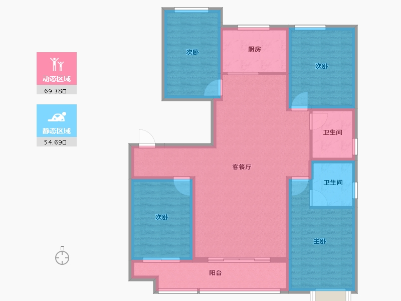 山东省-潍坊市-贵隆华府-111.13-户型库-动静分区