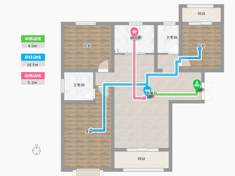 陕西省-西安市-观园壹号-103.08-户型库-动静线