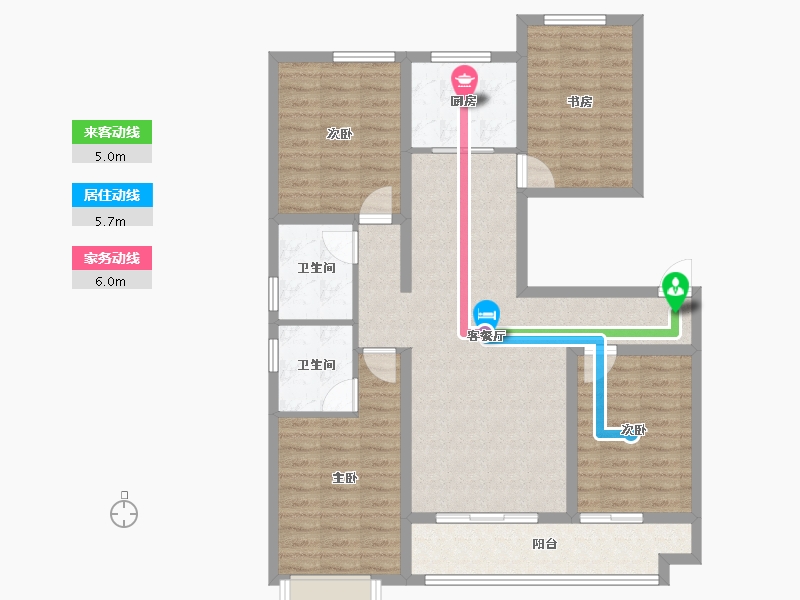 山东省-潍坊市-贵隆华府-103.11-户型库-动静线