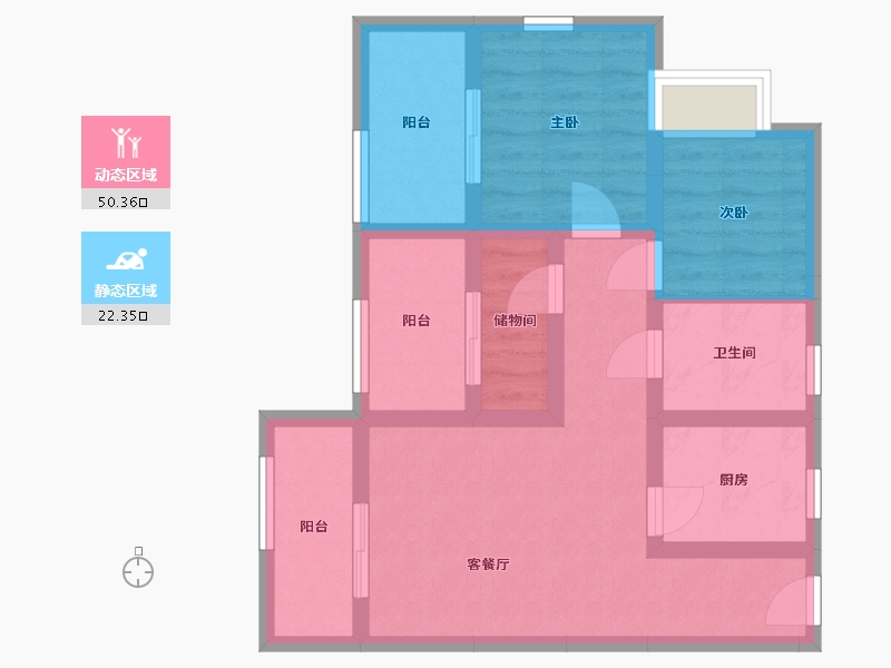 云南省-昆明市-泛亚城邦-85.00-户型库-动静分区