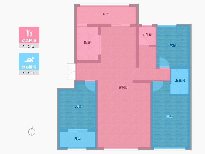 山东省-潍坊市-金庆公馆-112.81-户型库-动静分区