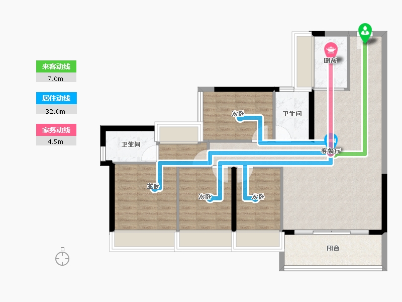 广东省-东莞市-中海·左岸东宸-95.94-户型库-动静线