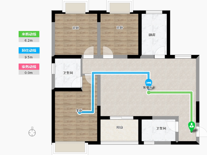 陕西省-西安市-观园壹号-91.19-户型库-动静线