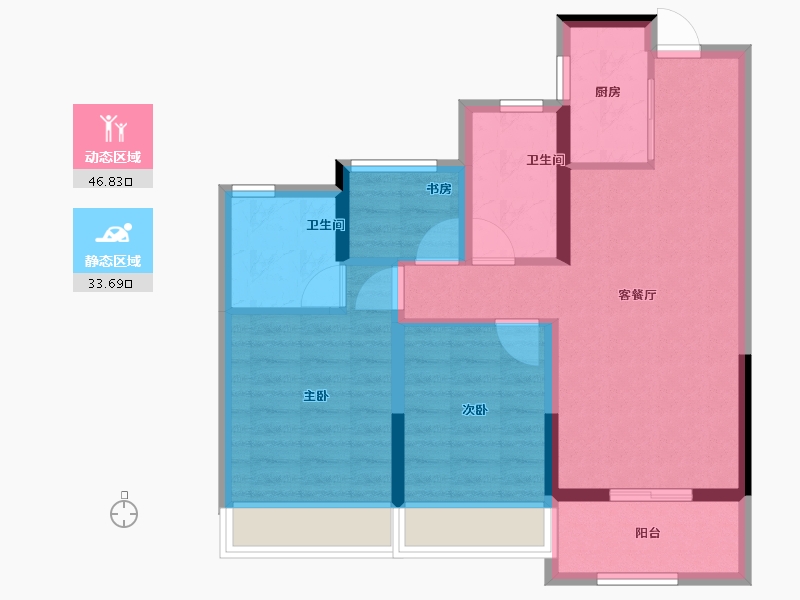 浙江省-温州市-旭辉瓯江城-71.20-户型库-动静分区