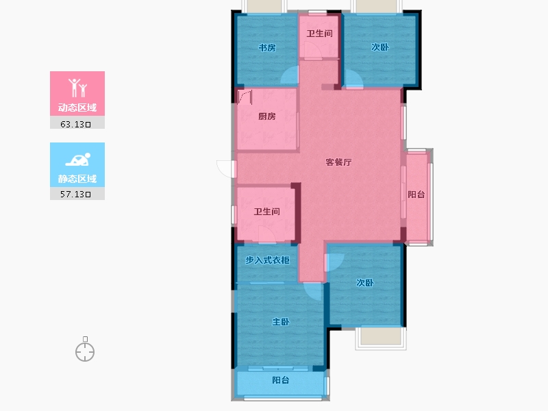 湖北省-武汉市-联投光谷瑞园-107.56-户型库-动静分区