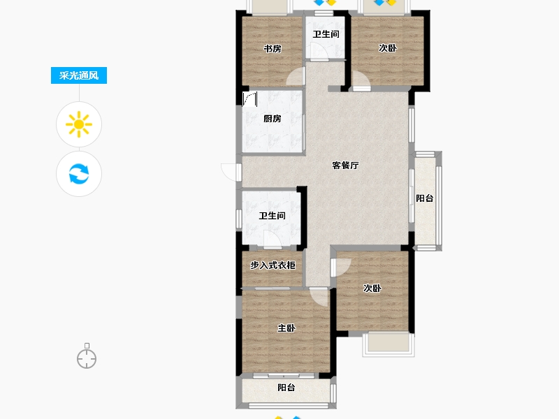 湖北省-武汉市-联投光谷瑞园-107.56-户型库-采光通风