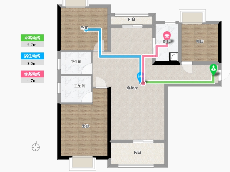 湖北省-武汉市-中建御景星城-95.00-户型库-动静线