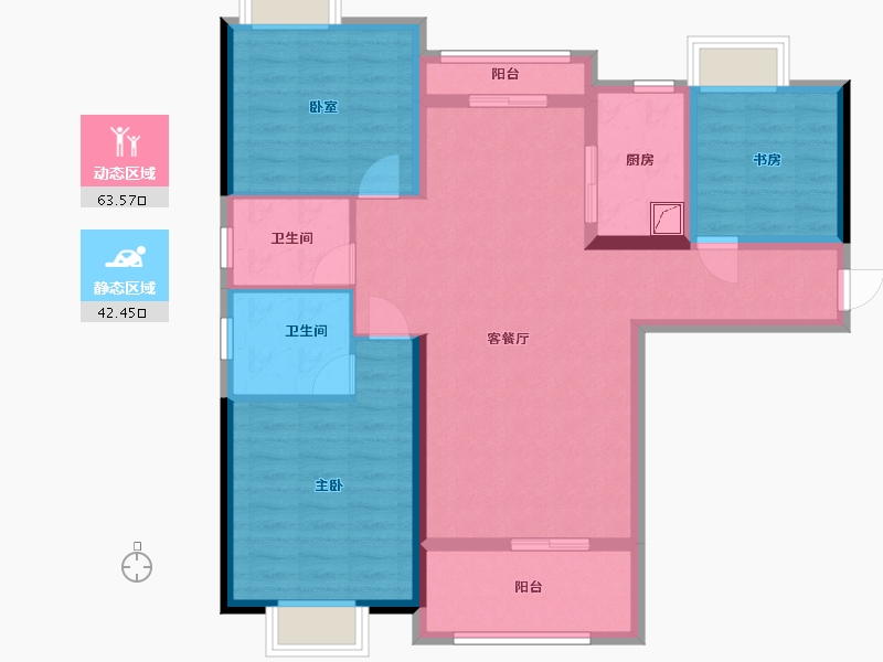 湖北省-武汉市-中建御景星城-95.00-户型库-动静分区