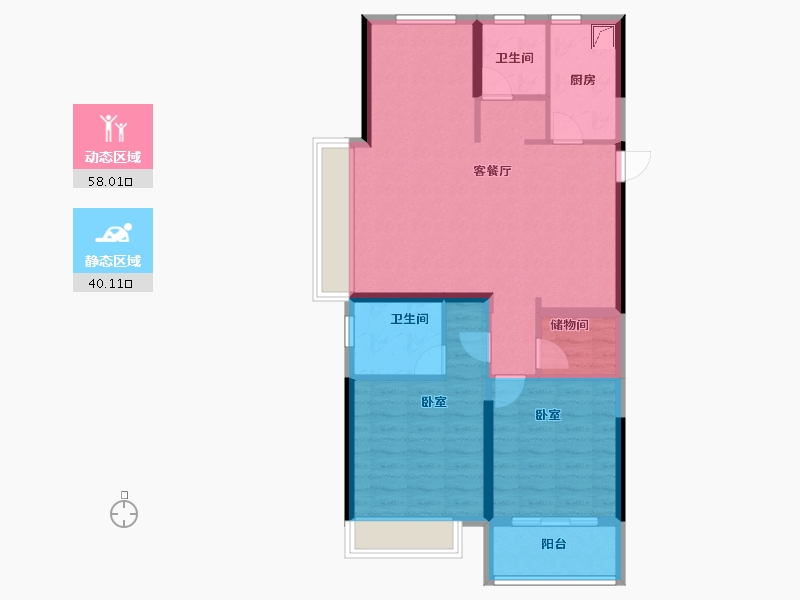 浙江省-绍兴市-云熙望府-87.99-户型库-动静分区