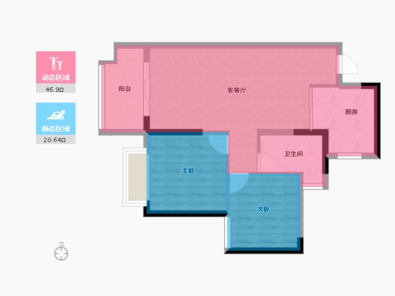 广东省-东莞市-振业清溪雅苑-60.48-户型库-动静分区