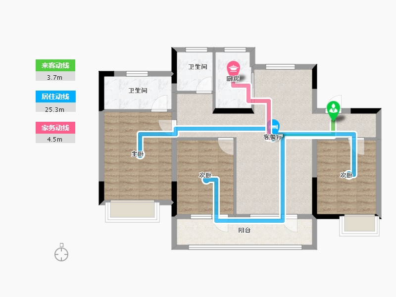 山东省-烟台市-华发观山水-92.00-户型库-动静线