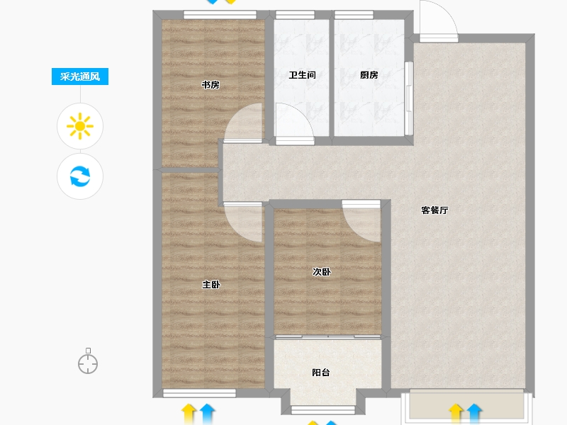 山东省-潍坊市-紫御宫馆-101.60-户型库-采光通风