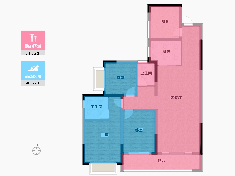 湖南省-长沙市-桥和雅苑-100.53-户型库-动静分区