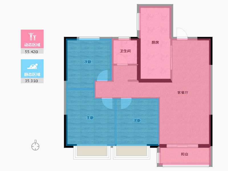 湖北省-武汉市-联投光谷瑞园-81.60-户型库-动静分区