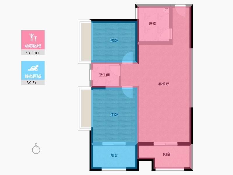 陕西省-西安市-观园壹号-74.08-户型库-动静分区