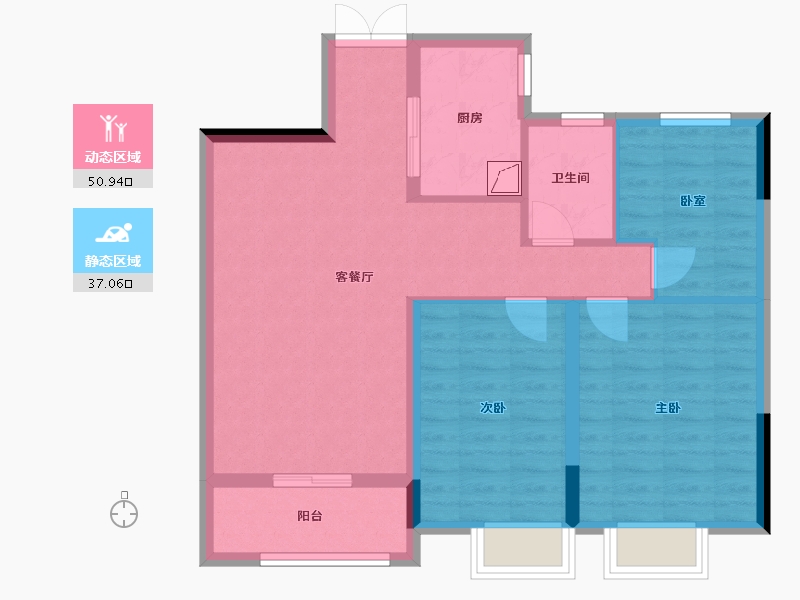 浙江省-绍兴市-大族阿里山庄-78.69-户型库-动静分区