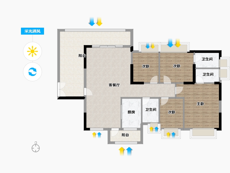 广东省-东莞市-华讯大宅-131.06-户型库-采光通风