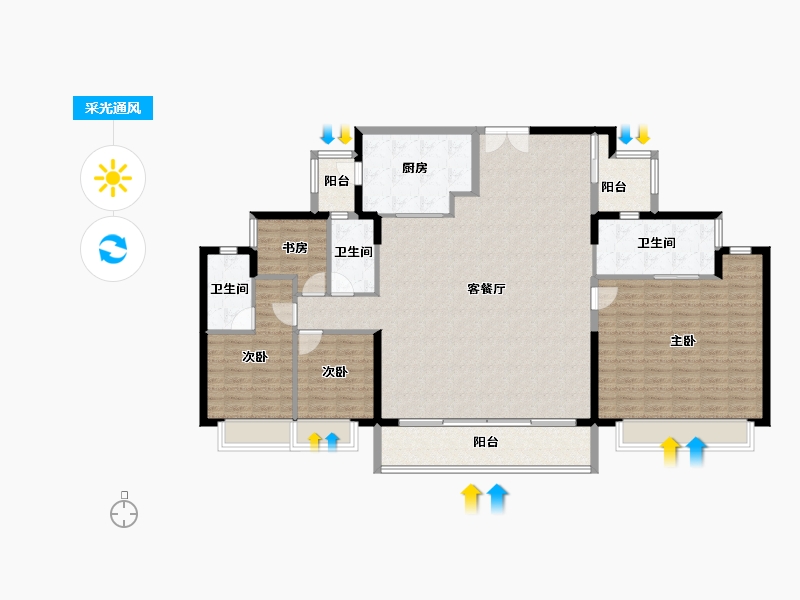 广东省-东莞市-嘉华嘉誉湾-158.41-户型库-采光通风