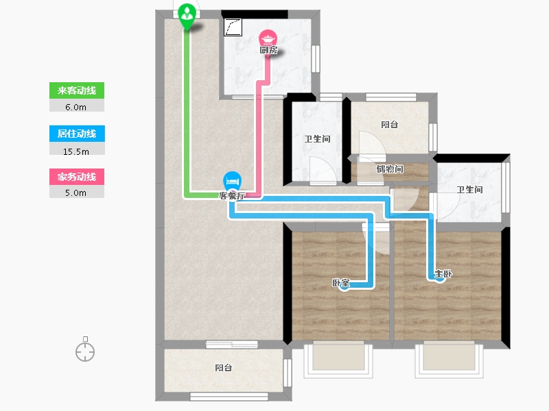 广东省-清远市-碧桂园燕湖里-88.00-户型库-动静线