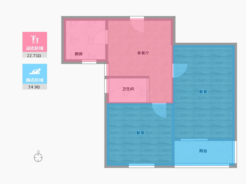 江苏省-苏州市-颜港新村-七区-50.00-户型库-动静分区