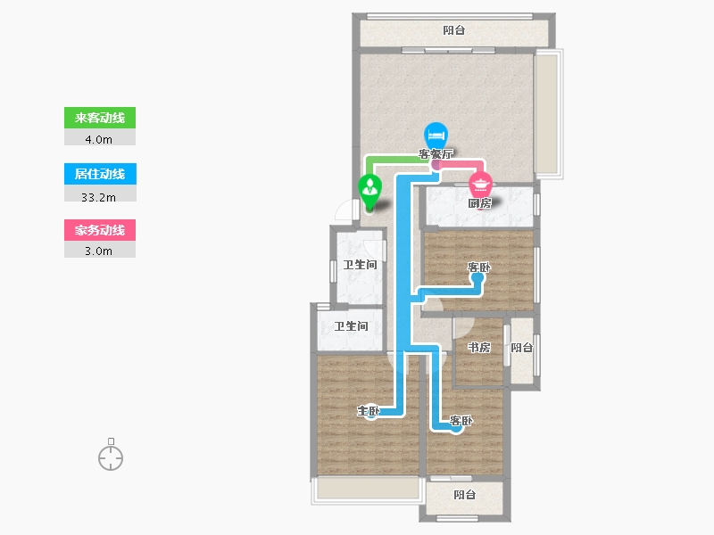 浙江省-温州市-美的旭辉城-108.10-户型库-动静线