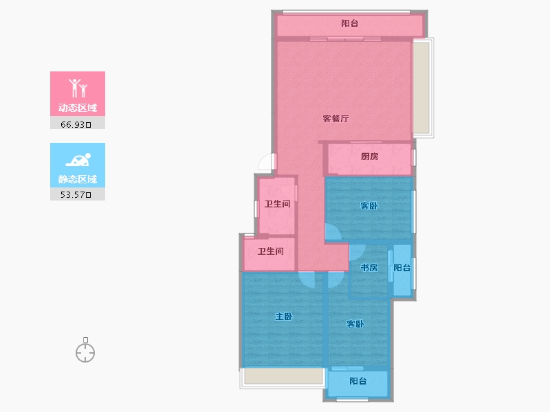 浙江省-温州市-美的旭辉城-108.10-户型库-动静分区