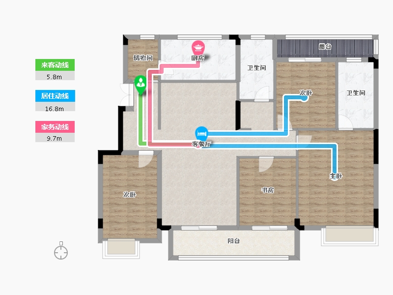 湖北省-武汉市-联投光谷瑞园-141.49-户型库-动静线